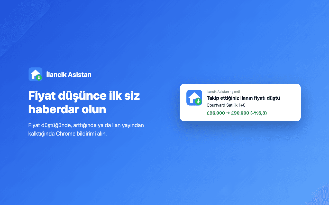 Fiyat düştü bildirimi: eski fiyat, yeni fiyat ve yüzde değişim